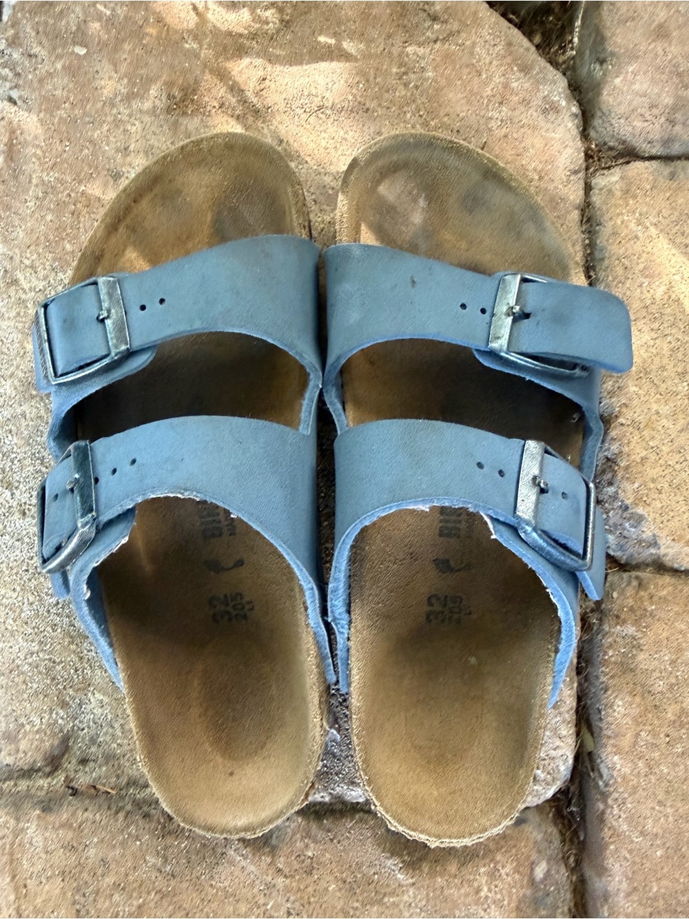 Birkenstock Blue Double-Buckle Kids Sandals